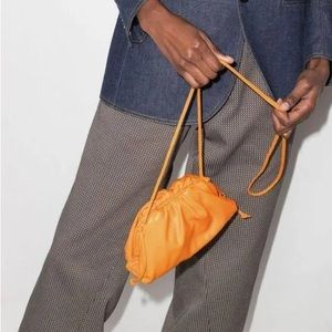 BOTTEGA VENETA Orange Mini Pouch Clutch